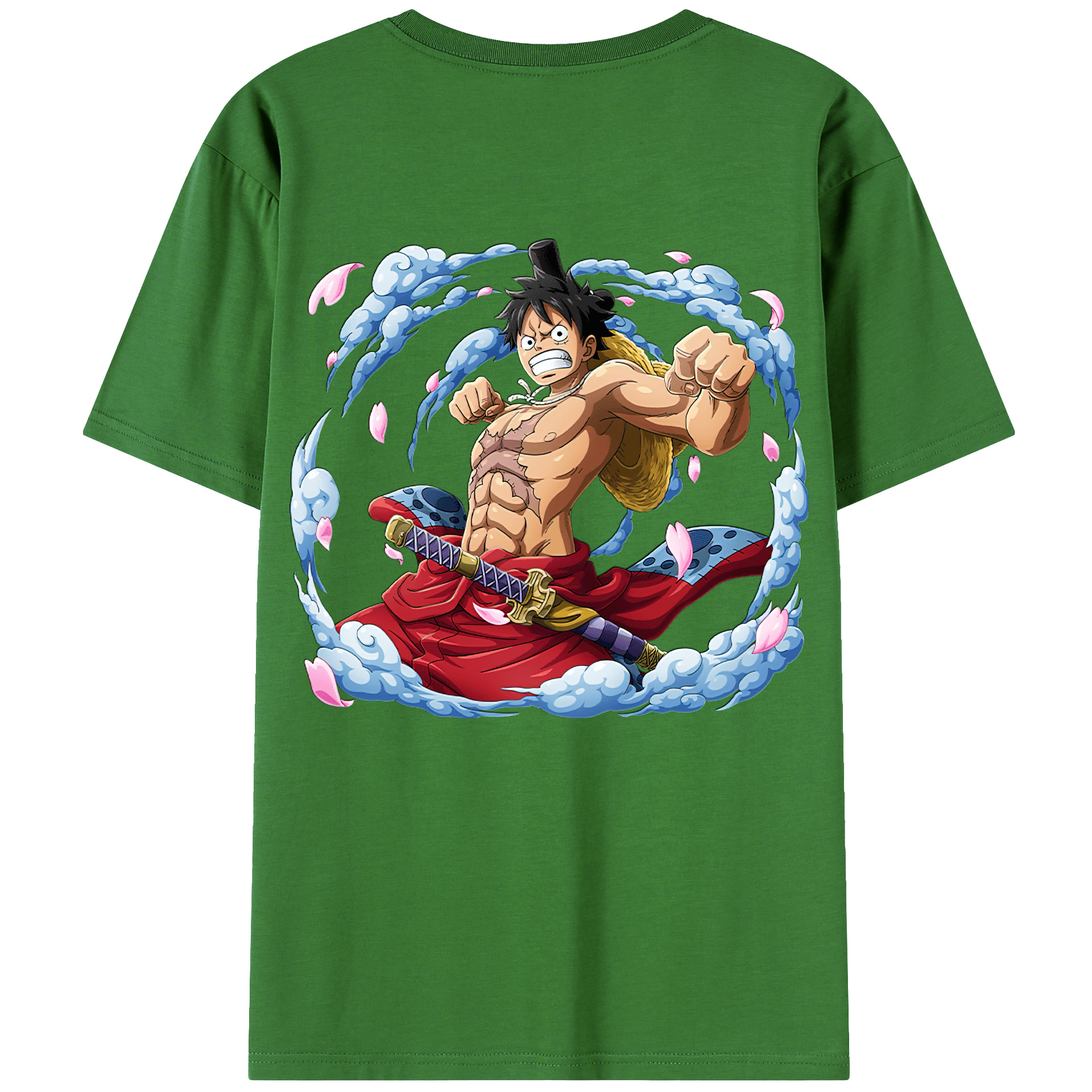 ワンピース モンキー・D・ルフィ ONE PIECE Monkey D. Luffy レディース半袖Tシャツ(バックプリント)